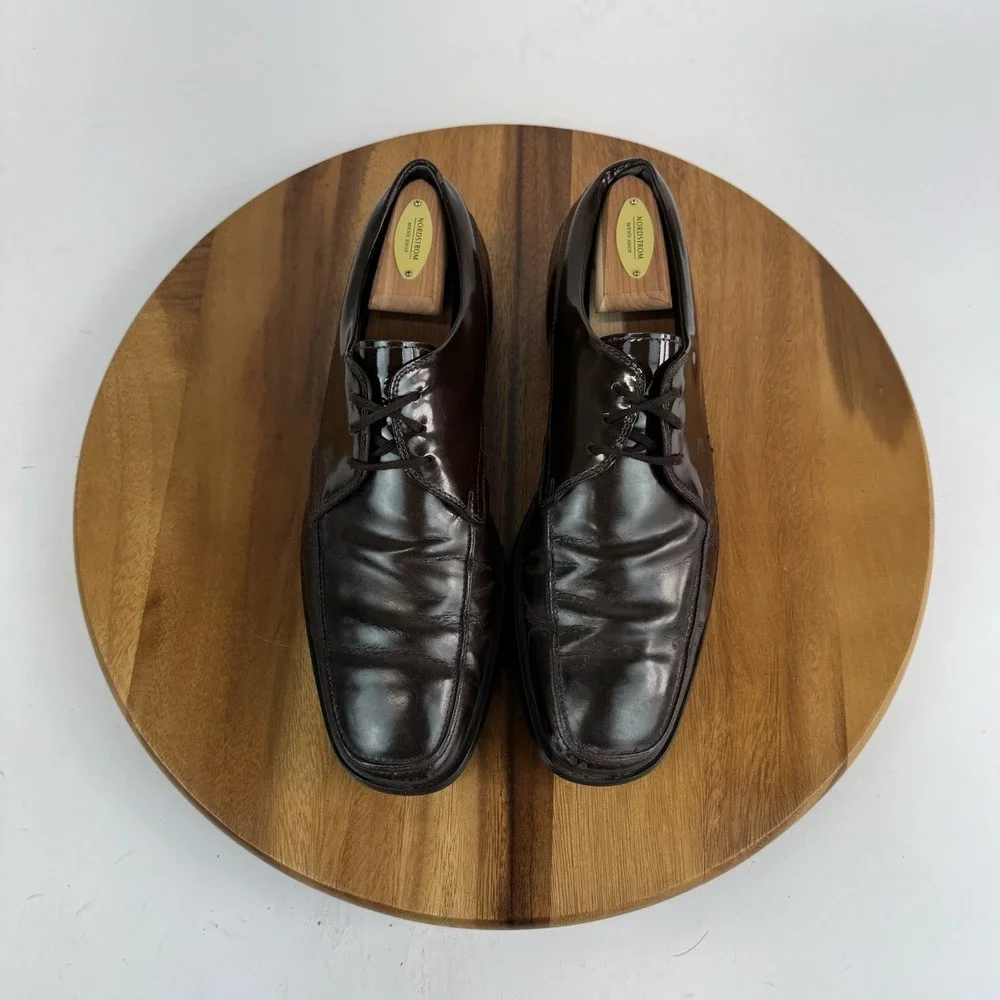 Mens Tod's Brown‎ Patent Leather Casual Comfort Lace Up Driving Shoes Size 8 D